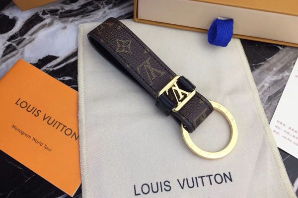 Replica Louis Vuitton M62709 LV Dragonne Key Holder Monogram Canvas Gold Hardware