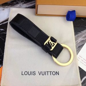 Replica Louis Vuitton M62710 LV Dragonne Key Holder Damier Infini Gold Hardware