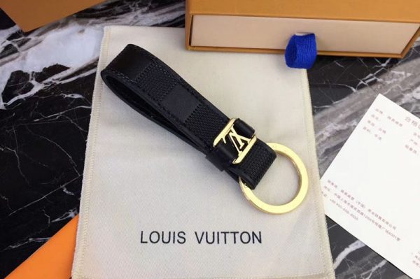 Replica Louis Vuitton M62710 LV Dragonne Key Holder Damier Infini Gold Hardware