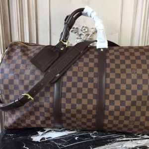 Replica Louis Vuitton N41428 Keepall Bandouliere 45 Damier Ebene Canvas Travel Bags