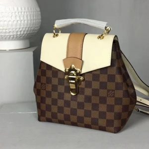 Replica Louis Vuitton N42259 Damier Ebene Canvas Clapton Backpack Creme