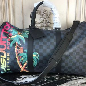 Replica Louis Vuitton N50002 Keepall Bandouliere 45 Damier Cobalt Canvas Bags