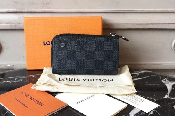 Replica Louis Vuitton N64410 Car Key Case Damier Graphite Canvas