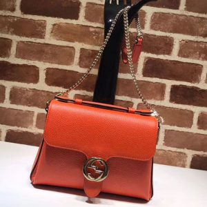 Replica Gucci 510302 Interlocking GG Leather Crossbody Bags Orange