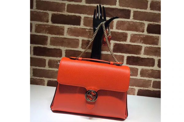 Replica Gucci 510306 Interlocking GG Leather Crossbody Bags Orange