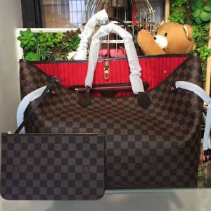 Replica Louis Vuitton N41357 Neverfull GM Damier Ebene Canvas Bags