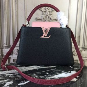 Replica Louis Vuitton M95509 Capucines MM Taurillon Leather Bags Black