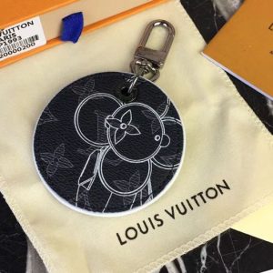 Replica Louis Vuitton MP1993 Monogram Vivienne Illustré bag charm and key holder Monogram Eclipse canvas