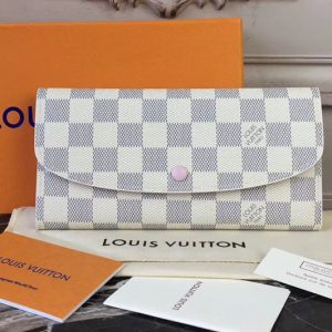 Replica Louis Vuitton N41625 Damier Azur Emilie Wallet Pink