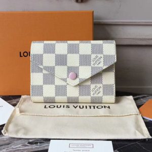 Replica Louis Vuitton N64022 Damier Azur Canvas Victorine Wallet Pink