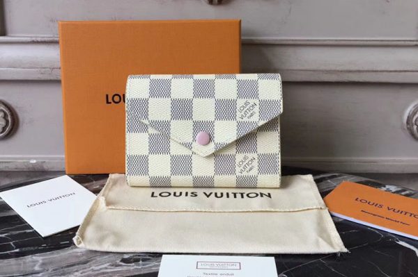 Replica Louis Vuitton N64022 Damier Azur Canvas Victorine Wallet Pink