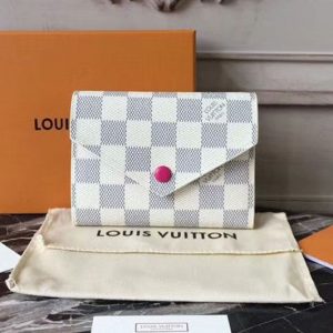 Replica Louis Vuitton N64022 Damier Azur Canvas Victorine Wallet Red