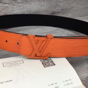 Replica Louis Vuitton M0036U LV Initiales 40mm Epi Leather Belts Orange