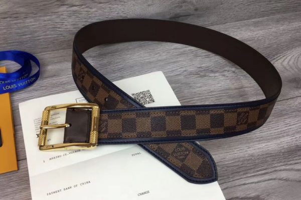 Replica Louis Vuitton M0038U LV Reverso 40mm Reversible Belt Damier Ebene Canvas