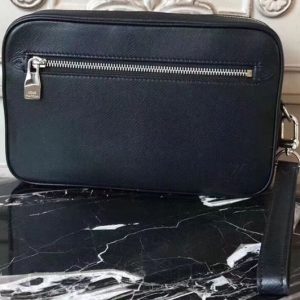 Replica Louis Vuitton M33424 LV Kasai Clutch Taiga Leather Bags Black