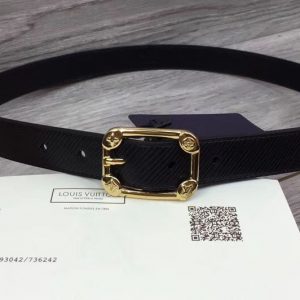 Replica Louis Vuitton M9941U LV Malletier 25MM Epi Leather Womens Belts Gold Buckle