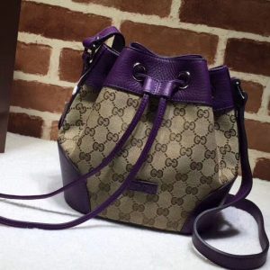 Replica Gucci 388704 Classic GG Canvas Small Bucket Bags Purple