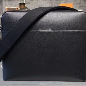 Replica Louis Vuitton M33427 LV Anton Messenger PM Bags Taiga Leather Black