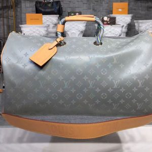 Replica Louis Vuitton M43886 Monogram Titanium Canvas Keepall Bandouliere 50 Bags