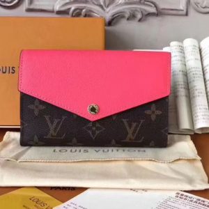 Replica Louis Vuitton M60140 LV Pallas Compact Wallet Monogram Canvas Rosy