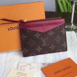 Replica Louis Vuitton M62257 LV Zipped Card Holder Monogram Canvas Wine