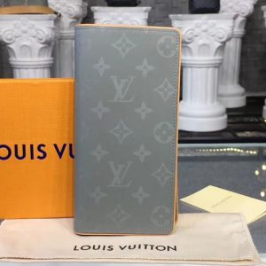 Replica Louis Vuitton M63236 LV Brazza Wallet Monogram Titanium Canvas