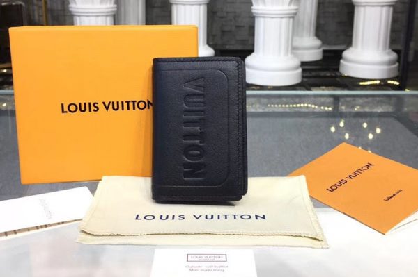 Replica Louis Vuitton M63251 LV Dark infinity Leather Pocket Organizer