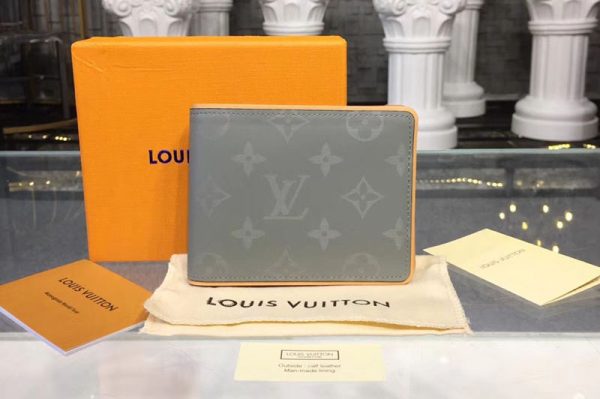 Replica Louis Vuitton M63297 LV Multiple Wallet Monogram Titanium Canvas