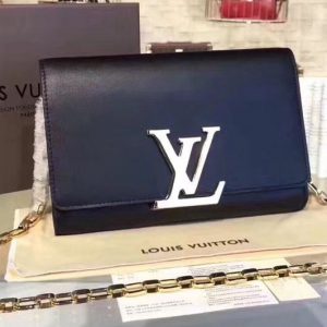 Replica Louis Vuitton M94335 Smooth Calfskin Chain Louise GM Bags Black