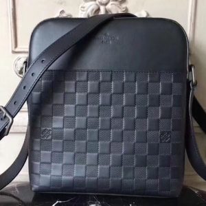 Replica Louis Vuitton N23355 LV Damier Infini Leather District Pochette Black