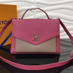 Replica Louis Vuitton M54878 LV Soft Calfskin MyLockme Lockme Bags Rose Pink