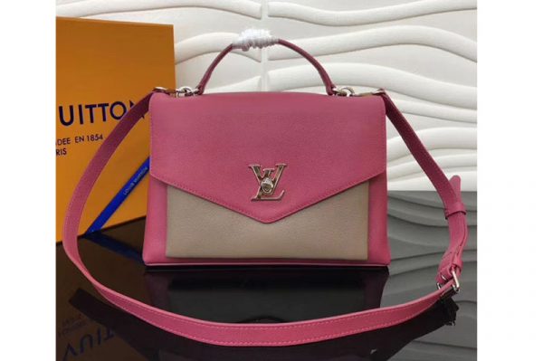 Replica Louis Vuitton M54878 LV Soft Calfskin MyLockme Lockme Bags Rose Pink