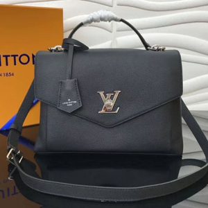 Replica Louis Vuitton M54849 LV Soft Calfskin MyLockme Lockme Bags Black