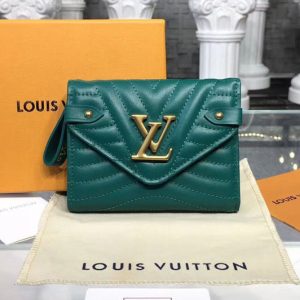 Replica Louis Vuitton M63730 LV New Wave Compact Wallet Calf leather Green