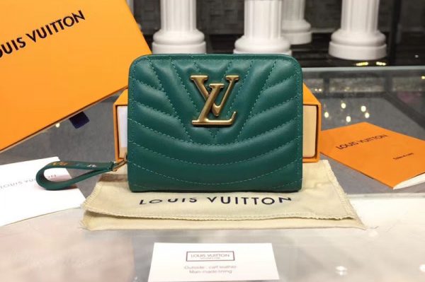 Replica Louis Vuitton M63789 LV New Wave Zipped Compact Wallet Green