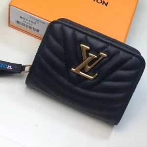 Replica Louis Vuitton M63789 LV New Wave Zipped Compact Wallet Black