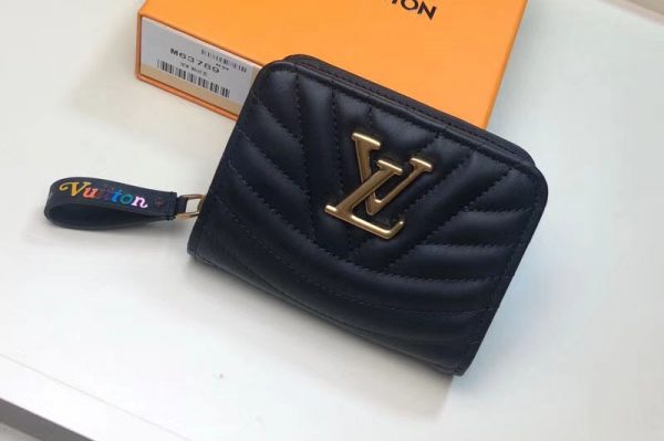 Replica Louis Vuitton M63789 LV New Wave Zipped Compact Wallet Black