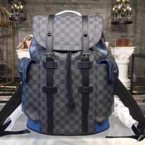 Replica Louis Vuitton N42422 LV Damier Graphite Canvas Christopher PM Backpack