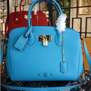 Replica Louis Vuitton M55023 LV Veau Nuage Leather Milla MM Bags Blue