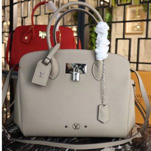 Replica Louis Vuitton M51685 LV Veau Nuage Leather Milla MM Bags Grey