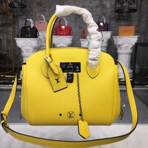 Replica Louis Vuitton M51446 LV Veau Nuage Leather Milla PM Bags Lemon