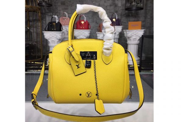 Replica Louis Vuitton M51446 LV Veau Nuage Leather Milla PM Bags Lemon