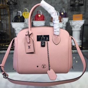 Replica Louis Vuitton M54347 LV Veau Nuage Leather Milla PM Bags Pink