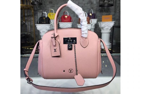 Replica Louis Vuitton M54347 LV Veau Nuage Leather Milla PM Bags Pink