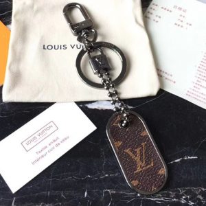 Replica Louis Vuitton M63618 LV Tab Bag Charm and Key Holder Monogram Canvas Black Hardware