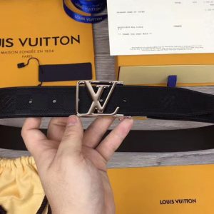 Replica Louis Vuitton M0029Q LV City 35mm Reversible Belt Damier Infini Leather Silver Buckle