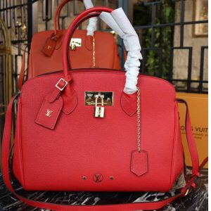 Replica Louis Vuitton M55025 LV Veau Nuage Leather Milla MM Bags Red