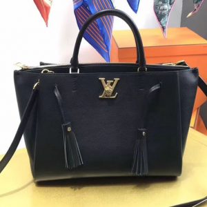 Replica Louis Vuitton M54569 LV lockmeto Lockme Soft calf leather Tote Bags Black