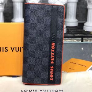 Replica Louis Vuitton N62665 LV Brazza Wallet Damier Graphite Canvas