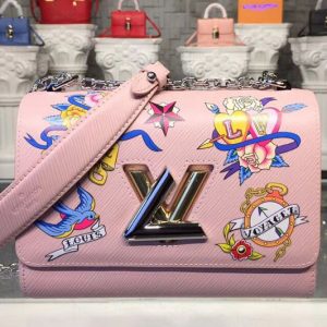 Replica Louis Vuitton M53561 Twist MM MM Bags Epi Leather Rose Ballerine